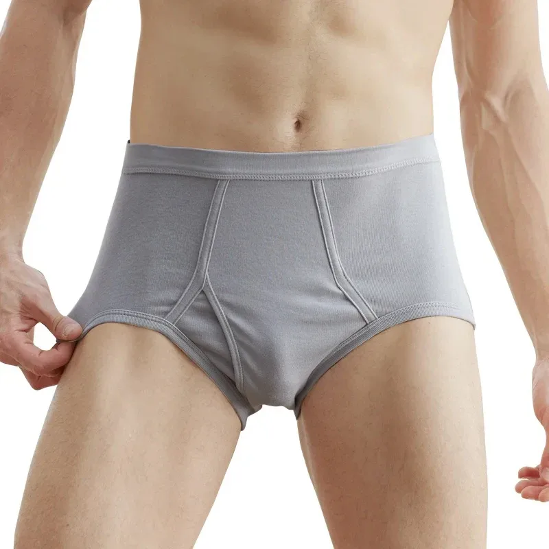 Solid Color Fat Plus Size Men's Underwear Mens Underpants 100% Cotton Comfortable Breathable Loose Large Size Men Briefs Panties