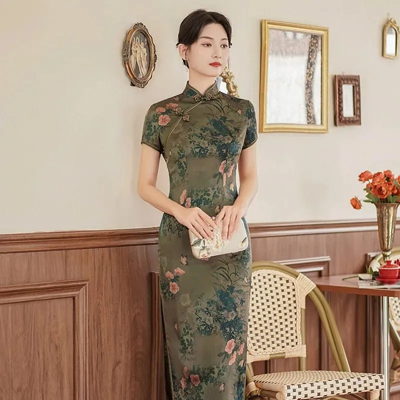Roupas de moda festa vintage casual verão elegante tradicional chinês roupas cheongsams vestido chinês qipao estilo étnico