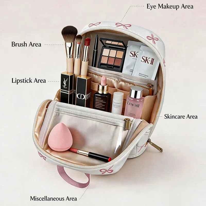 Standing Makeup Brushes Storage Bag Large Capacity Waterproof PU Leather Cosmetic Tools Organizer For Makeup Brushes Lipsticks — image 5