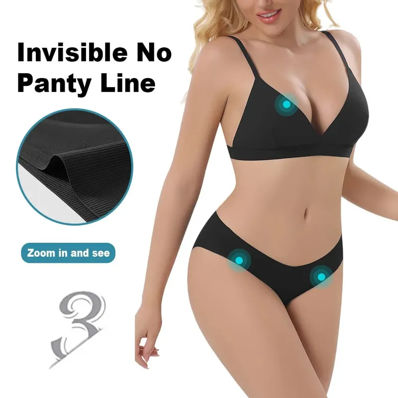 Dames naadloze randloze beha geribbelde driehoekige cup ondergoed slips set ondergoed dames set sexy lingerie — image 5
