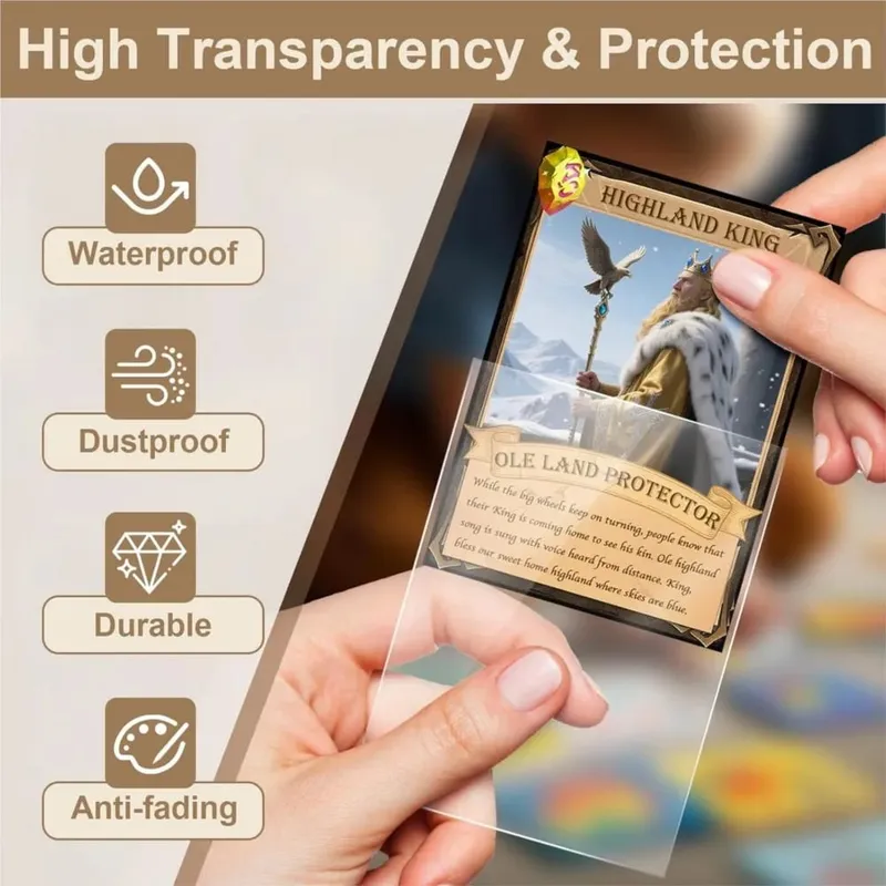 500 Counts Clear Penny Card Sleeves Plast Mjuka Trading Card Protectors för standard Pokemon MTG Baseball Sports Game Card — image 6
