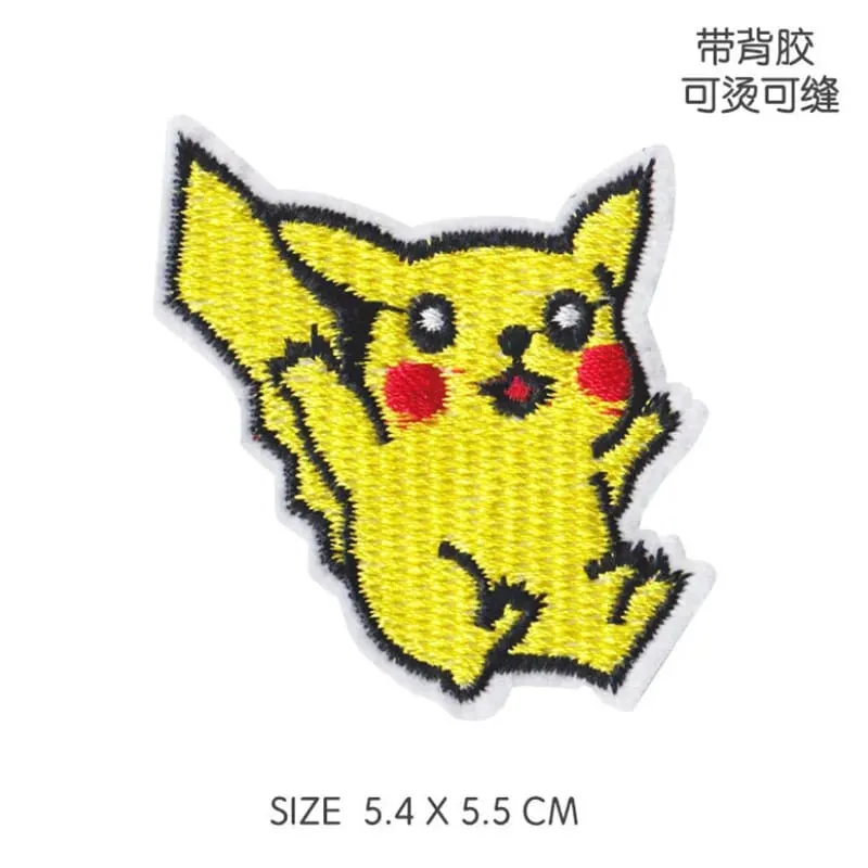 30 Style Cloth Patch Pikachu Charizard Clothes Stickers Sew on Embroidery Patches Applique Iron on Clothing Cartoon DIY Garment