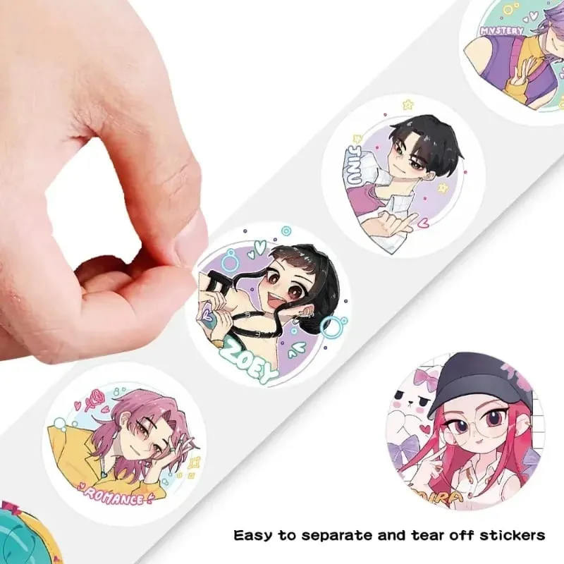 NEW 500pcsRoll Popular Anime KPop Stickers Tiger Theme DIY Waterproof Decals for Scrapbook Phone Luggage Skateboard Laptop Decor — image 3