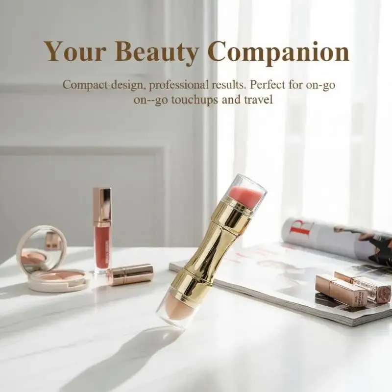 4in1 Makeup Brushes Set for Eyeshadow Foundation Concealer Lip Handy Portable Brushes for Travel and Everyday Use