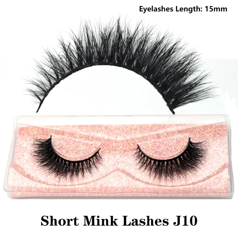 Real Mink Fluffy Short Eye Lashes Extension Wispy Soft Natural Short False Eyelashes Daily Wear Full Strip Lashes Makeup