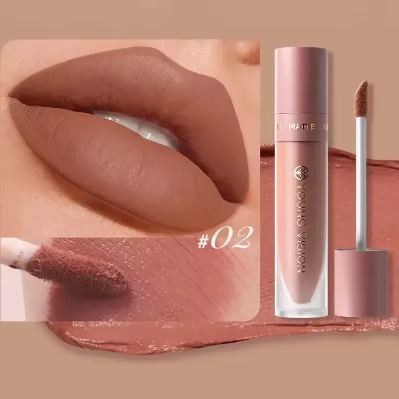 8-Color Lip Matte Smooth Easy-to-Apply Square Gloss Tube Velvet Waterproof Three-Dimensional Sexy Plumping Lipstick Makeup