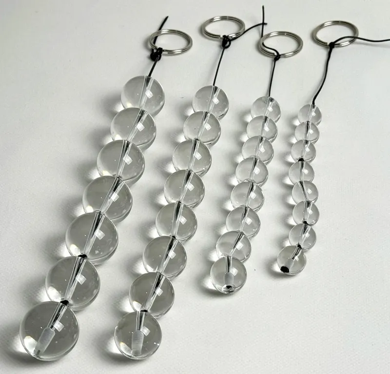 New Glass Anal Trainer Toy with Ring Vagina Plug Butt Plug Anal Beads Prostate Massager - Sex Toys for Anal — image 1