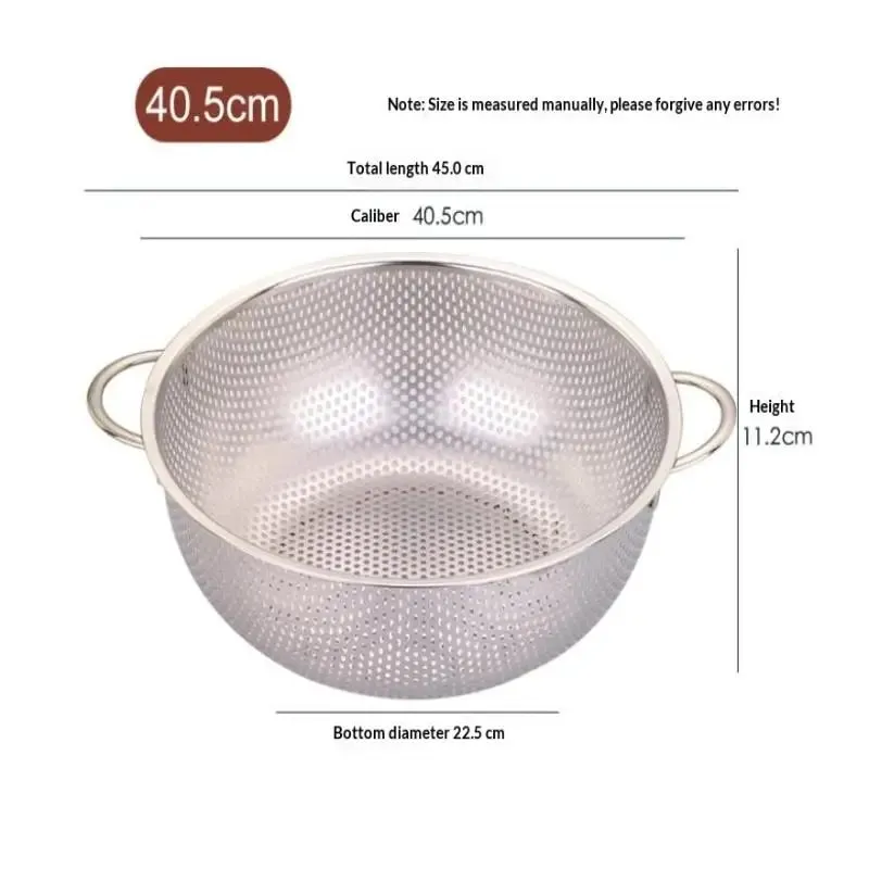 ♥Stainless Steel Kitchen Hole Dense Mesh Sifter Colander Strainer Sieve Baskets for Washing Fruits/Vegetables/Rice