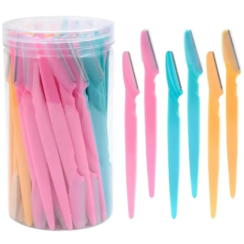 40Pcs Eyebrow Trimmer Makeup Beauty Tools Safe Eye Brow Razor Face Body Hair Removal Shaver Blades Woman Eyebrows Shaping Knife