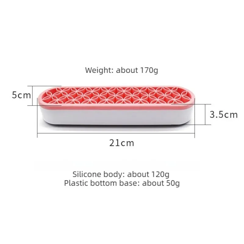 Silicone Makeup Brush Holder Stand Organizer Multifunctional Desktop Storage Rack Hole Design for Brushes Pens Pencils — image 5