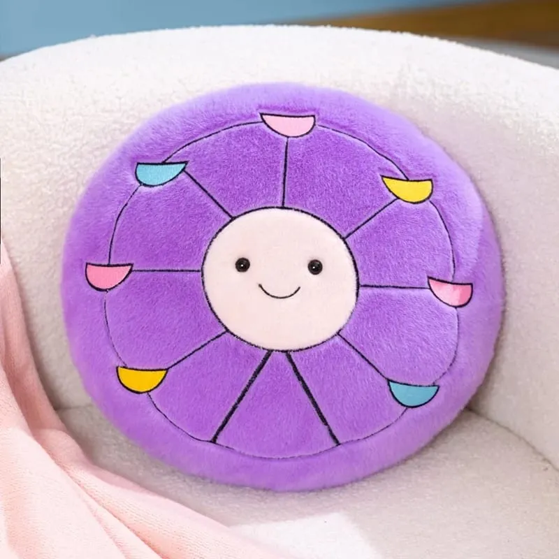 Cute Amusement Park Themed Plush Toy Fluffy Carousel Ferris Wheel Shaped Throw Pillow Sofa Cushion Home Decor — image 8