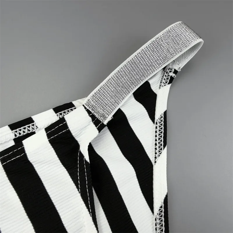 Ceinture brillante rayée pour hommes, slip Sexy à fourche haute, élastique et confortable, culotte à poche bombée, sous-vêtements taille basse à séchage rapide