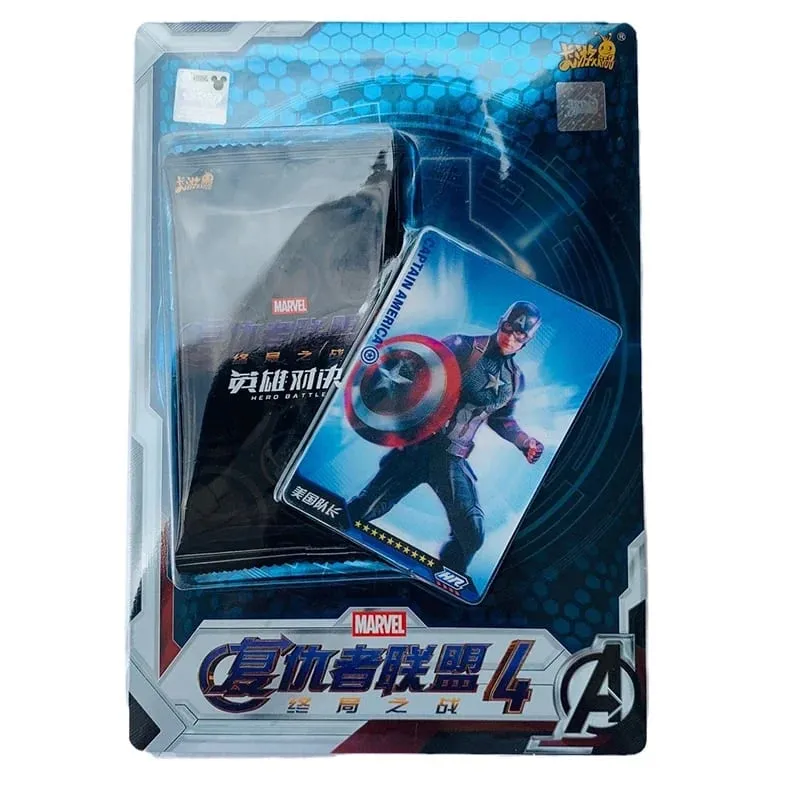 Genuíno cartão da        vingadores heróis duelo cartão versão competitiva homem de ferro thor capitão cr américa coleção cartões brinquedos