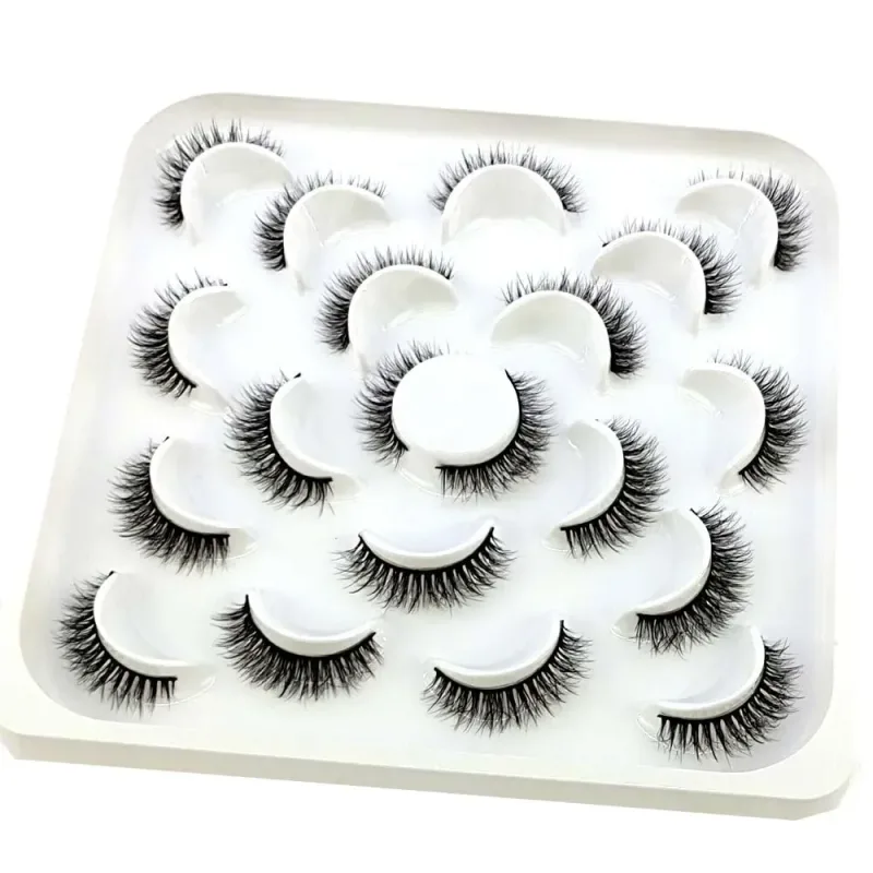 NEW 10 pairs Handmade 3d mink lashes short False Eyelashes Cross Messy Dense Natural Eye Lashes Stage Makeup False Eyelashes