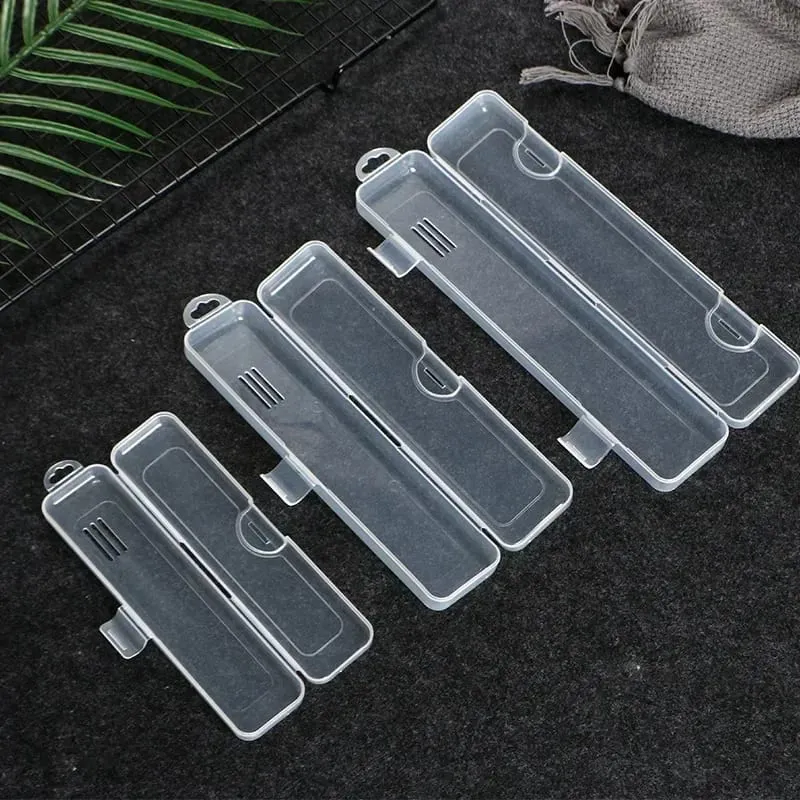 Portable Makeup Brush Organizer Eyebrow Pencil Tableware Chopsticks Transparent With Cover Storage Box Kitchen Accessories — image 3