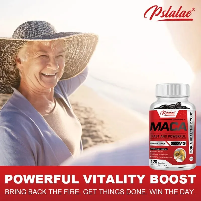 Maca Root Capsules for Men and Women To Maximize Vitality and Performance Made with Black Maca Red Maca and Yellow Maca Powders