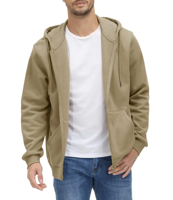 Big Pockets Fleece Lining Hoodies Mens Hooded Coats Full Zip Up Casual Hoodie Jackets Athlete Running Hiking Sportswear — image 8
