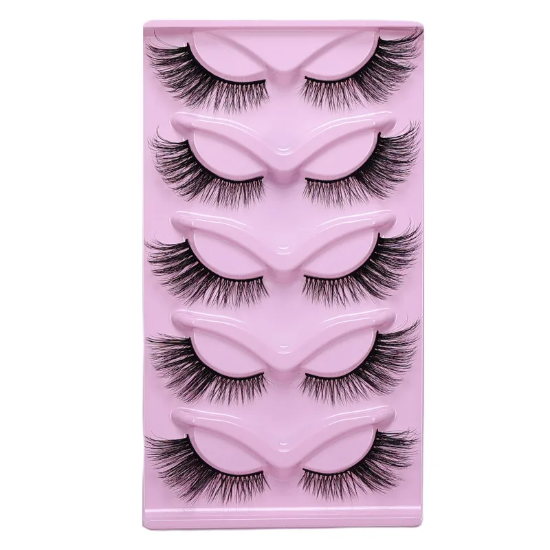 5 Pairs Cat Eye False Eyelashes Eye End Lengthening Long Curling Thick Fluffy All-match Comfortable Fake False Eyelashes — image 11