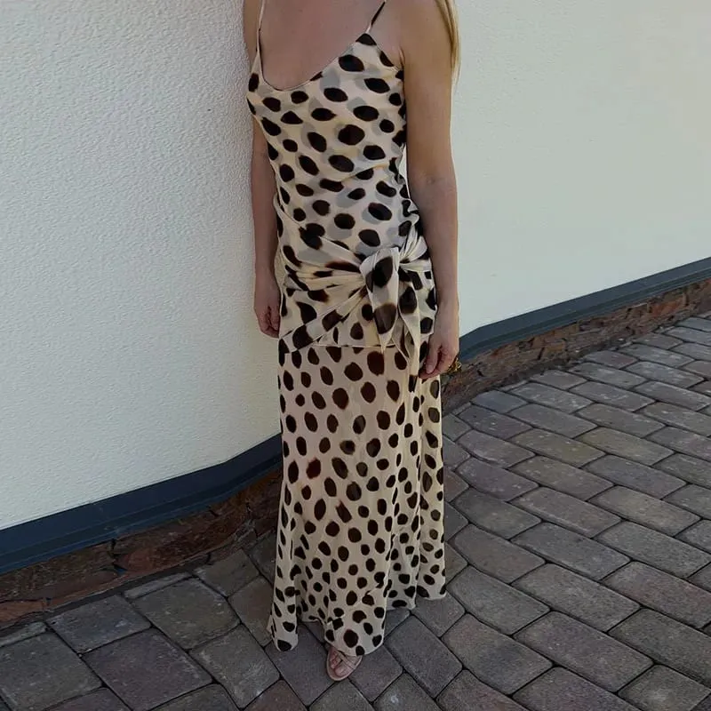 2026 Women Chic Vacation Outfits Fashion Leopard Print Sheer Chiffon Shirt Casual Turn-down Collar Mini Dress & Detachable Scarf