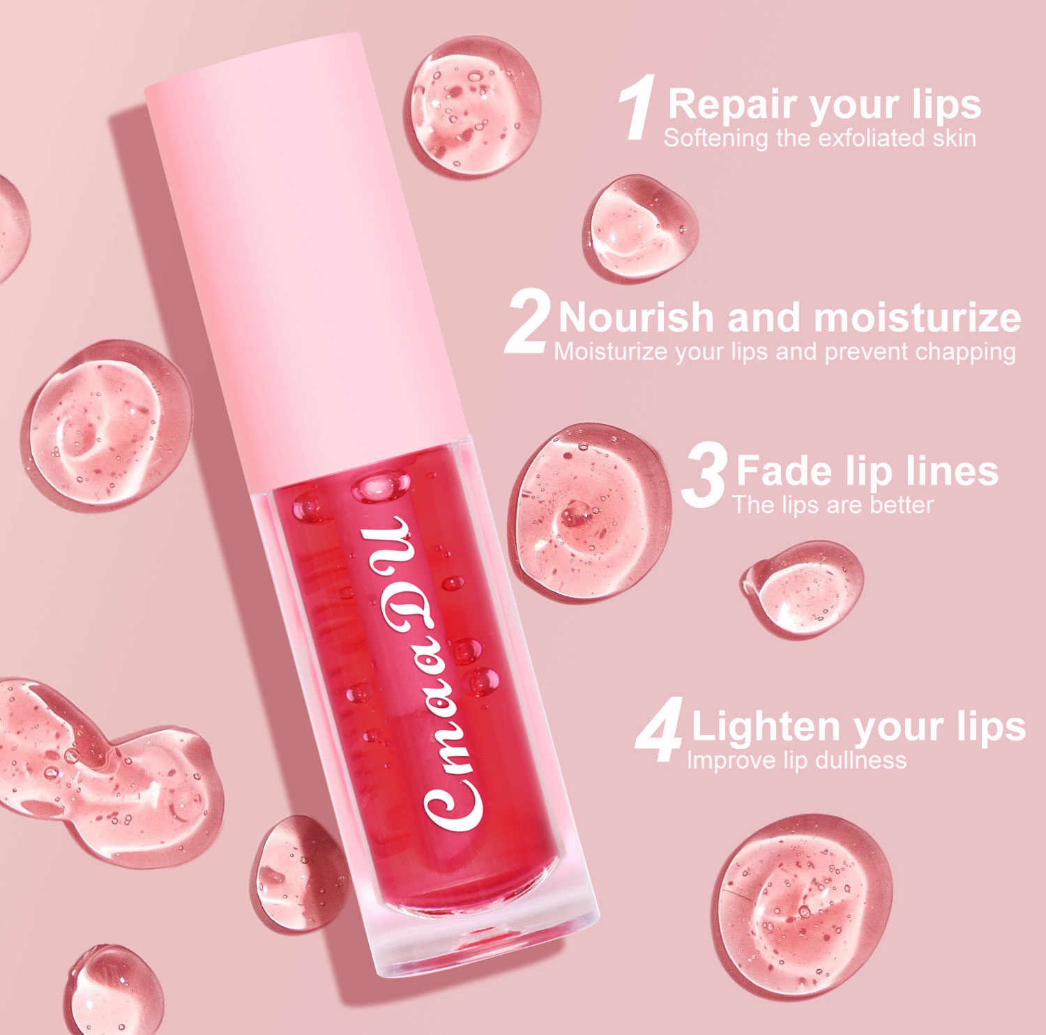 6 Color-Changing Lip Gloss Fruity Scent Moisturizing and Long-Lasting Smooth Hydrating Temperature-Activated Lip tint