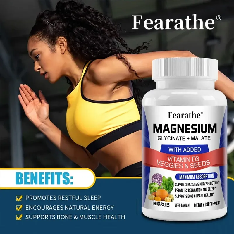 Magnesium Malate + Magnesium Glycinate Help Boost Immunity Promote Joint and Bone Marrow Health and Improve Sleep Quality