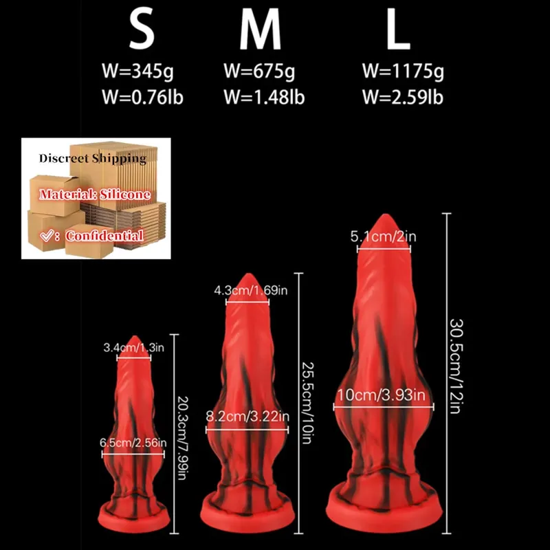 Obrovské silikonové Fantasy Animal Dildo Anální kolík Sexu s prostatou Pro muže Ženy Velký uzel Pes Dildo Přísavka Zátka na kohoutek Sex Toys18