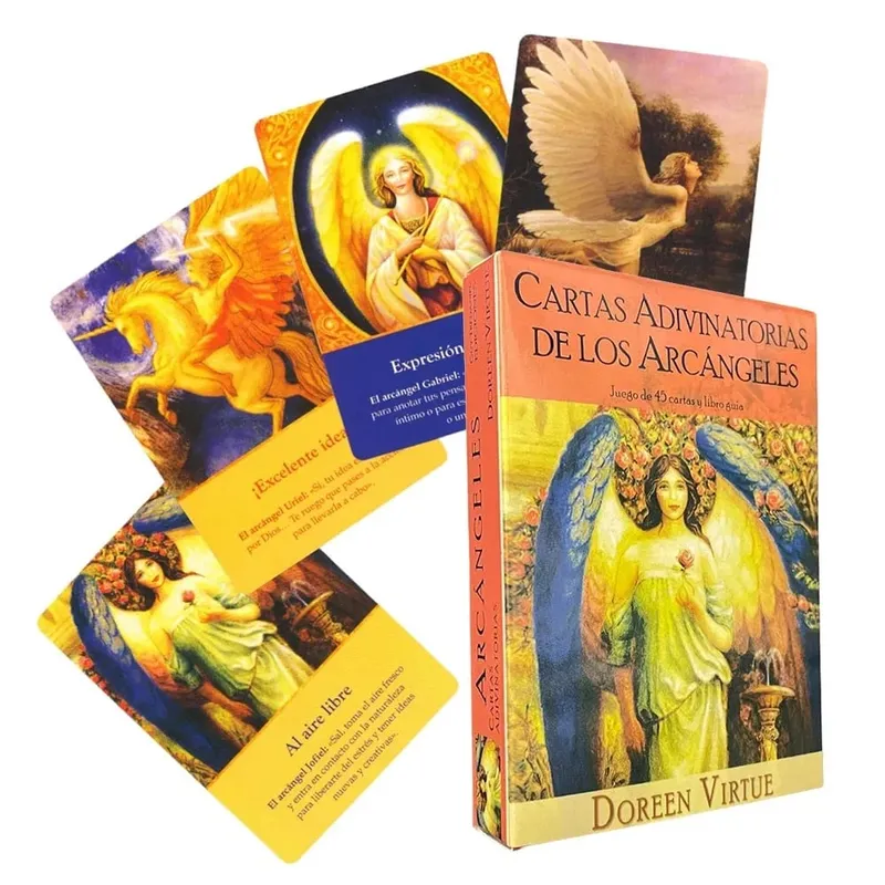 10.4*7.3cm Archangel Oracle Cards In Spanish Version Fate Tips Angels Oraculos Board Games Deck 44 Pcs Cards