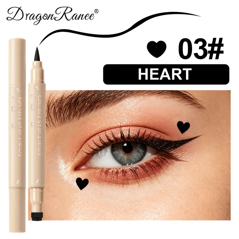 Colorful Liquid Stamp Eyeliner Red Star Heart Butterfly 2 in 1 Eye Liner Pencil Purple Pink Waterproof Eye Template Makeup Tool — image 13