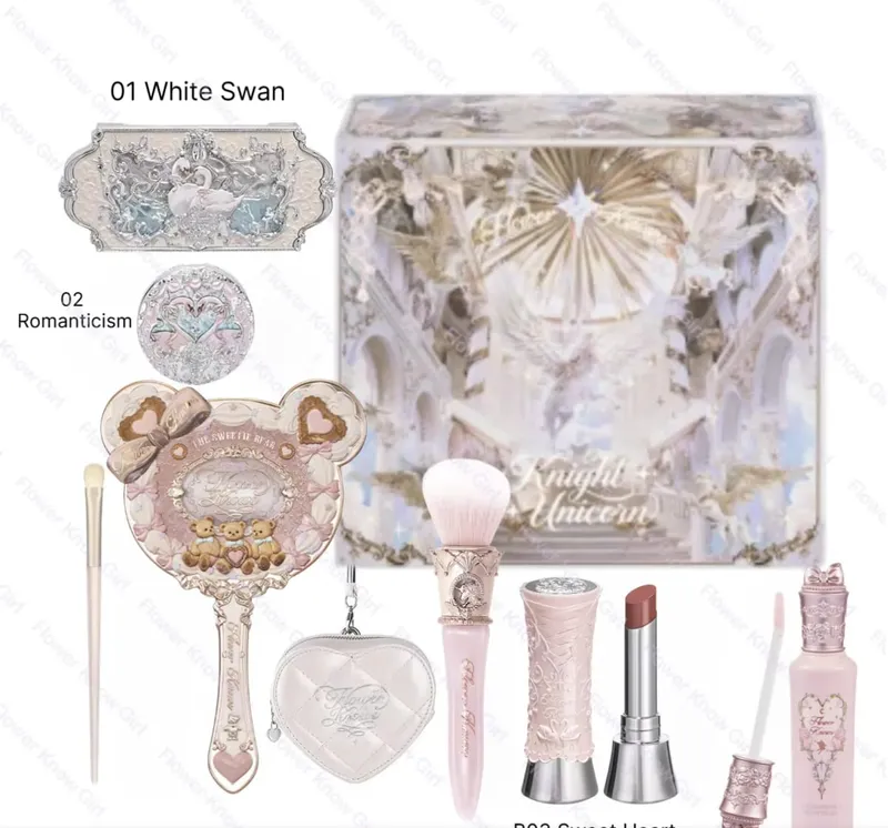 Flower Knows Full Makeup Kit Luxury Gift Box Eyeshadow Palette Blush Lip Cream Hand Mirror Hair Clip Bag Pendant Cute Beauty Cos — image 1