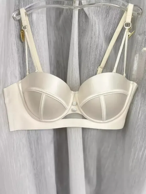 AA Cup Strapless Bra Set Fixed Half Cup Built-in Lift Lingerie Push Up Convertible Underwear Push Up Convertible Underwear