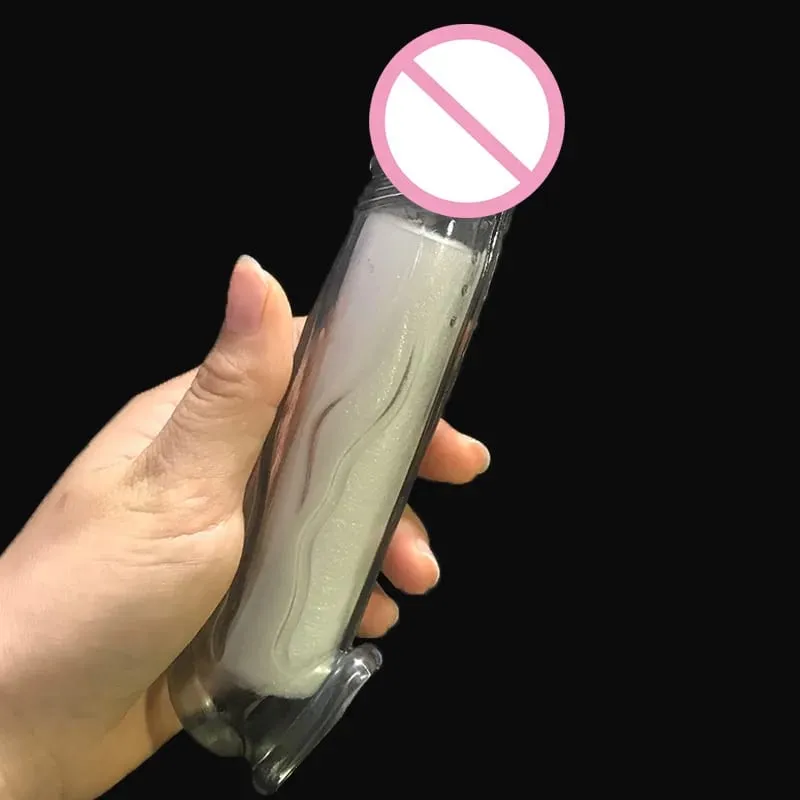 Highly Elastic Crystal Condom Reusable Penis Extender Sleeve Delay Ejaculation Penis Enlargement Intimate Goods Sex Toys For Men