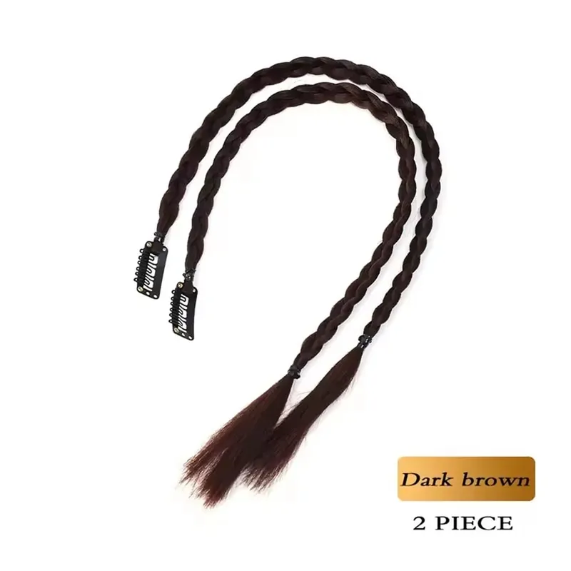 Parrucca sintetica a treccia 2 pezzi con forte clip BB Y2k Spice Girl Treccia da boxe Coda di cavallo Scatola leggera Treccia Coda di cavallo pezzo per donna — image 11