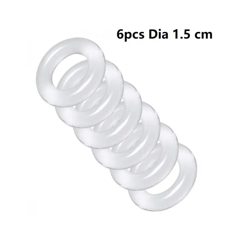 Male 6pcs 1 set Silicone Penis lock Cock Ring bondage Erection Delay Ejaculation Reusable Enlargement ball stretcher Sex Toy Men — image 9