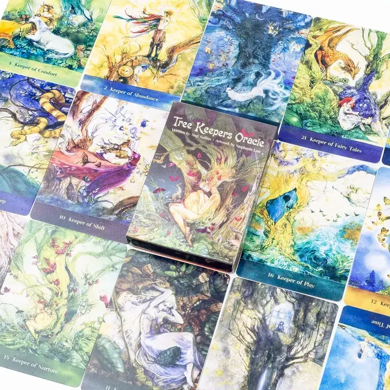 Tree Keepers Oracle 44 Card Deck Tarot Leisure Entertainment Card Family Gathering Divination Board Game Cards 10.4*7.4CM