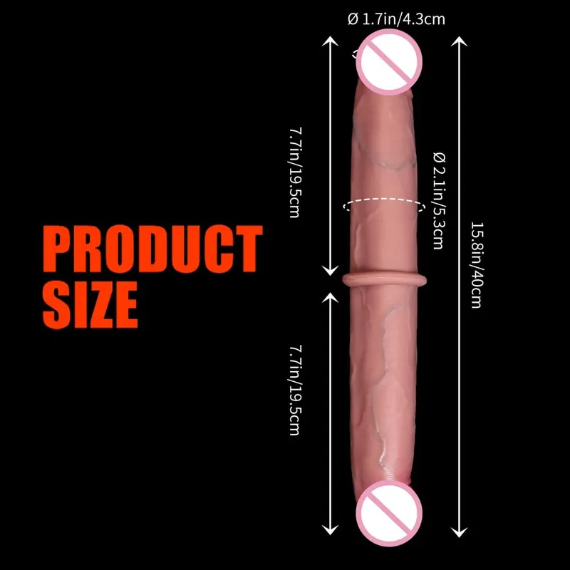 Double Ended Dildo Realistische Dubbelzijdig Grote Lange Dikke Dildo met Aderen Vaginale Anale Enorme Volwassen Penis Speeltjes voor lesbiennes