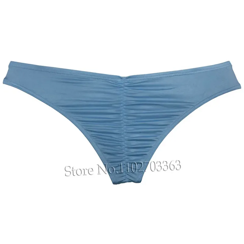 Men's Bikini Briefs Triangle Underwear Pucker Back Micro Briefs Elastic Shiny Summer Low Rise Beach Briefs Sexy Silky Smooth