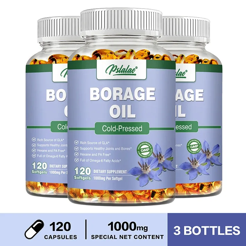 Borage Oil Capsules - Helps Maintain Skin Joint and Bone Health Relieves Cellular Stress and Provides Antioxidant Support