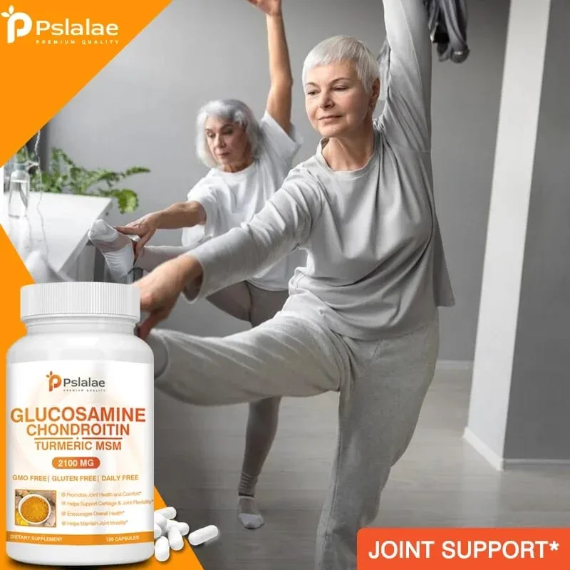 Chondroitin Turmeric MSM Glucosamine Triple Strength 2100 Mg for Hips Knees Joints & Back Comfort - Joint Supplements