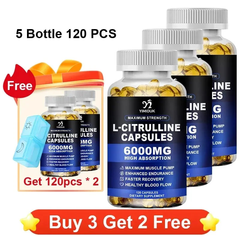 High Strength L-Citrulline Capsules with Gelatin Vitamin E Aid Vasodilation Build Muscle Fullness Quicken Recovery — image 13