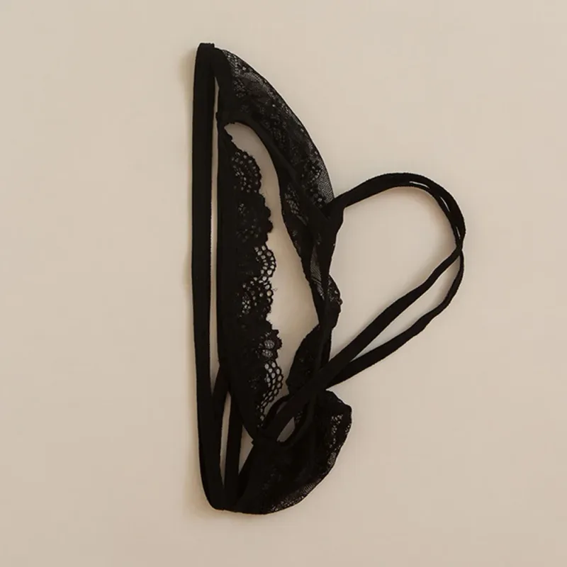 Sous-vêtements Sexy en string pour hommes, jouet transparent pour Lingerie en dentelle, poche bombée, taille basse, culotte d'été pour hommes — image 12