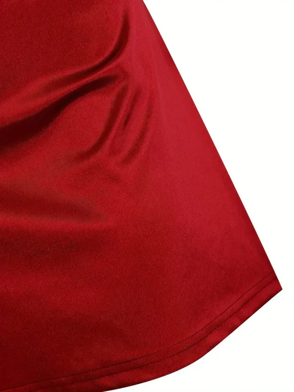 2024 Lady Va Voom Satin Hip Suspender Dress na Pambabae