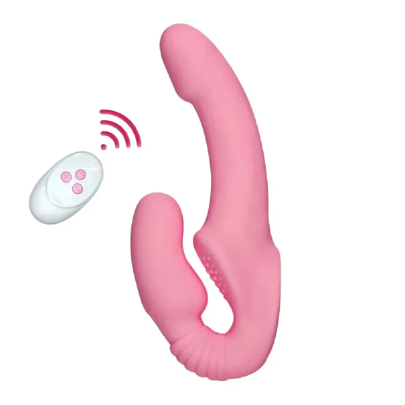 Strapless Strapon Dildo Vibrator Female Double Vibrating G Spot Stimulate Clitoris Anal Massager Adult Sex Toys For Women Couple