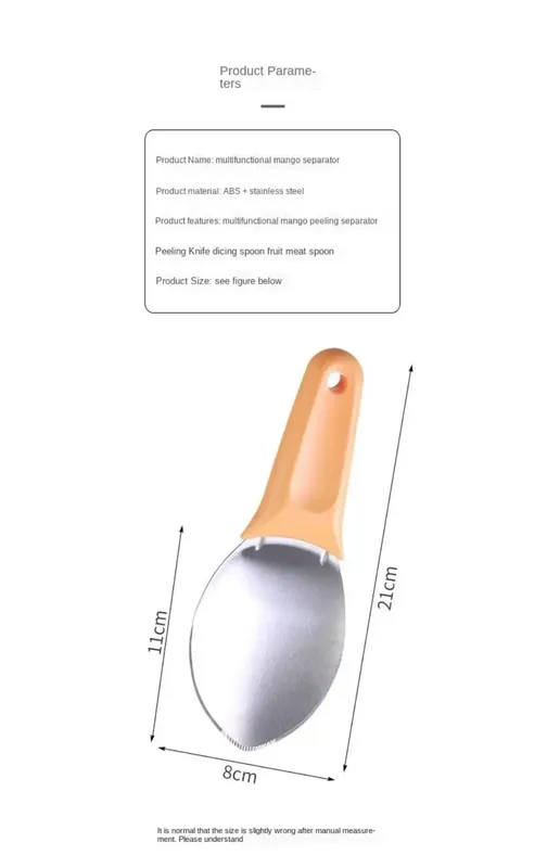 Hot Multifunctional Mango Spoon Mango Knife Cutting Granule Tool Peeler Peeler Mango Avocado Scoop Kitchen Fruit Tool