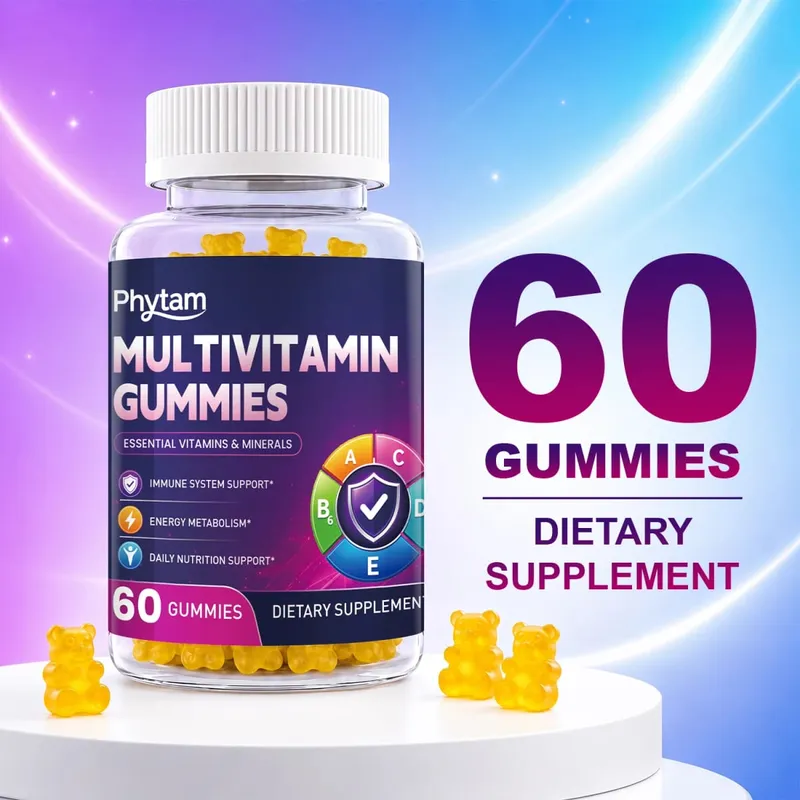 Adult Multivitamin Bear Gummies 14 in 1 Vitamins Minerals Complex Vitamin C Zinc B D Energy Metabolism Immune Daily Nutritional Support 60 Counts