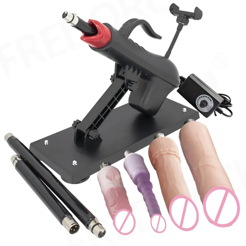 Fredorch Automatic Retractable Sex Pumping Gun Machine with Dildo For Male and Female Masturbation Sex Toy 450 Stroke per minute