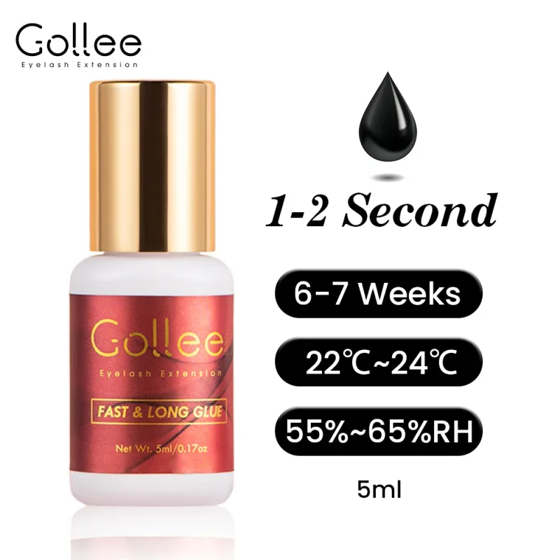 Gollee 0.5s Fast Dry Lash Extension Glue Professional Lash Adhesive Lasting 6-8 Weeks Waterproof Grafting Eyelash Super Bonder