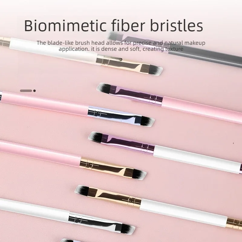 Pincel de sobrancelha macio pincel de cílios 2 em 1 profissional contorno olho sobrancelha delineador pincéis de maquiagem olhos mistura pincéis cosméticos