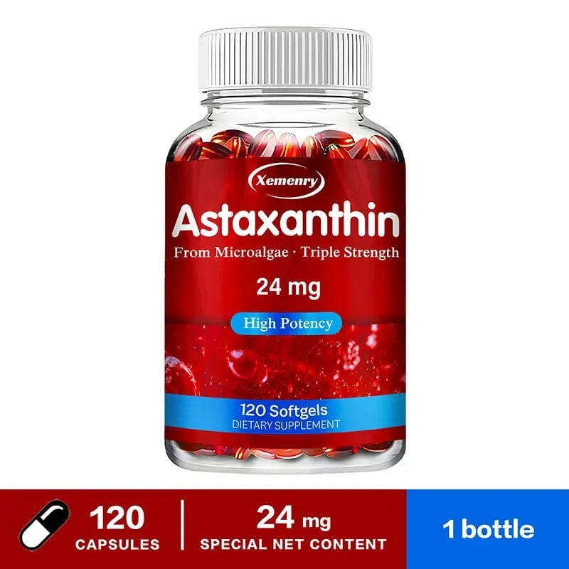 Astaxanthin 24mg - Promotes Cardiovascular Health & Accelerates Metabolism Supporting Eye Joint & Skin Health