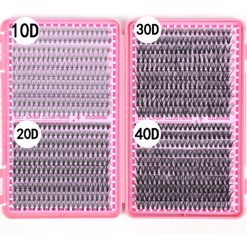800PCS Lash Extension Kit DIY Clusters Eyelash Extension Kit Lashes Kit with Lash Bond and Seal Lash Tweezers