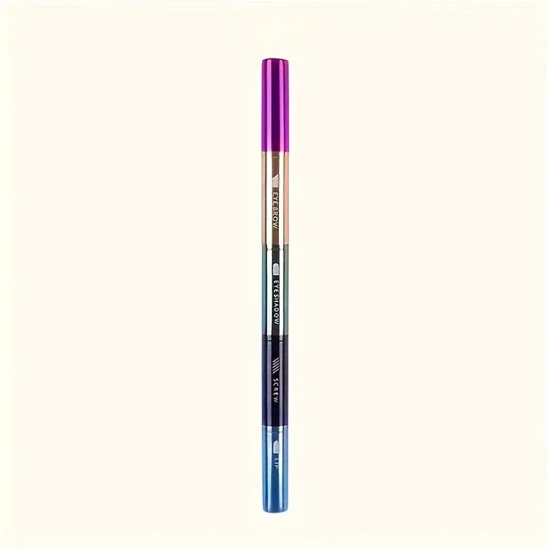 4-in-1 Portable Makeup Brush Set Metal Handle Eyebrow & Lip Brushes with Eyelash And Eyeshadow Applicators Travel-Friendly